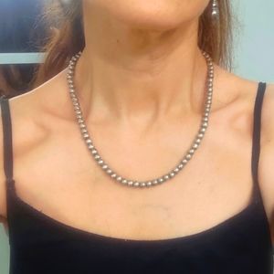 Vintage Mid-Century Modern Taxco Sterling Silver Beaded Necklace